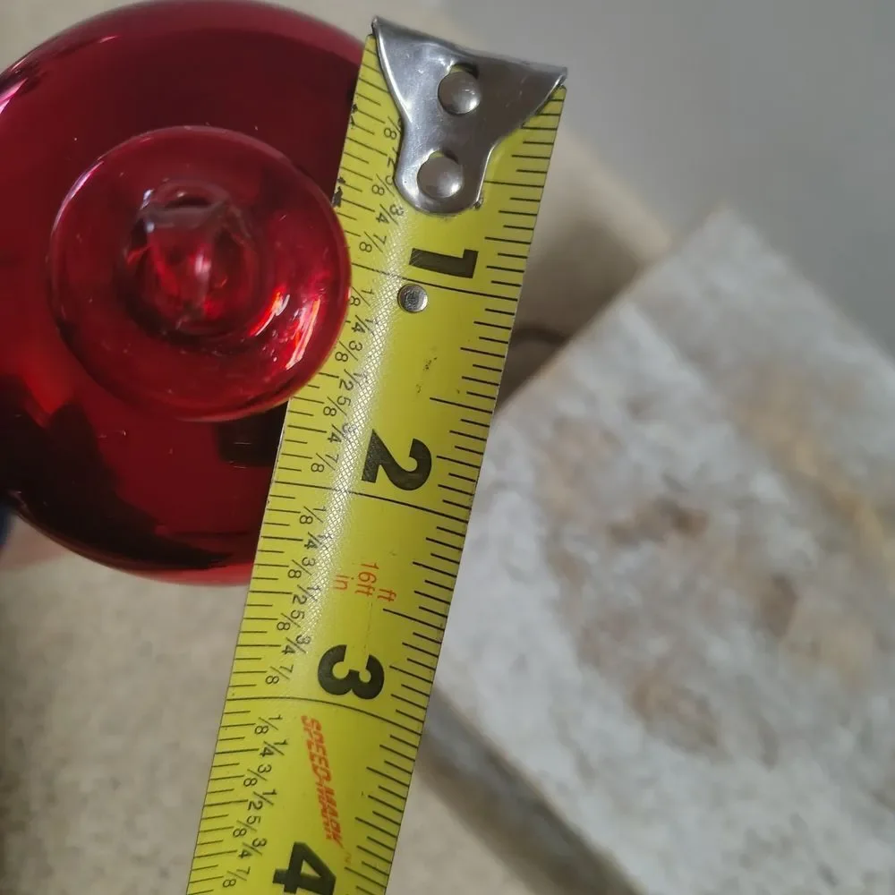 Blown Glass Elegant Red Holiday Ornament 8